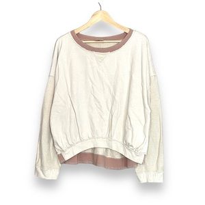 Anthropologie Saturday Sunday Hi Lo Drop Shoulder Sleeve Textured Sweater